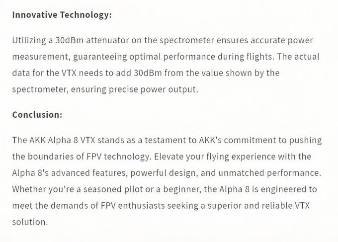 AKK Alpha 8 8W Дрон VTX 5.8G 8W 5W 3W 1W 80CH Потужність перемикається FPV відеопередавач передача зображень 5